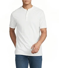 Cremieux Premium Denim Solid Short Sleeve Henley Shirt