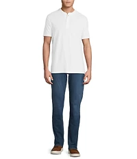Cremieux Premium Denim Solid Short Sleeve Henley Shirt