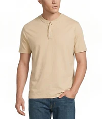 Cremieux Premium Denim Solid Short Sleeve Henley Shirt