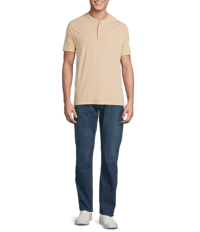 Cremieux Premium Denim Solid Short Sleeve Henley Shirt