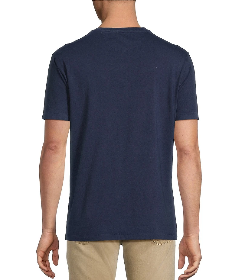 Cremieux Premium Denim Solid Short Sleeve Henley Shirt