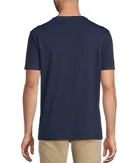 Cremieux Premium Denim Solid Short Sleeve Henley Shirt