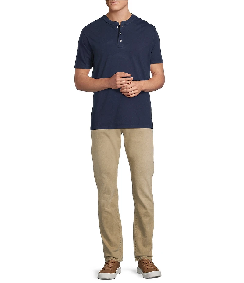 Cremieux Premium Denim Solid Short Sleeve Henley Shirt
