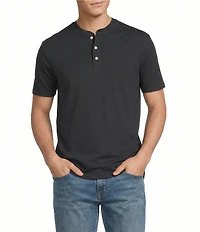 Cremieux Premium Denim Solid Short Sleeve Henley Shirt