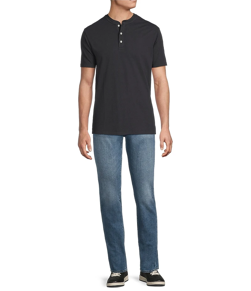 Cremieux Premium Denim Solid Short Sleeve Henley Shirt