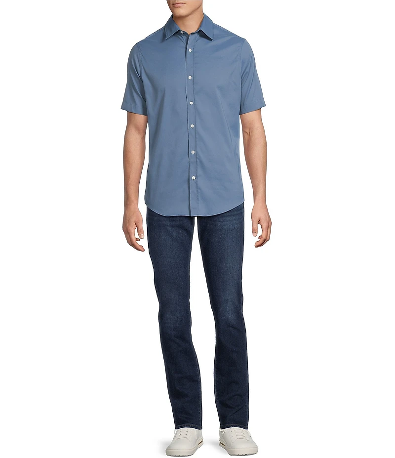 Cremieux Premium Denim Solid Short Sleeve Woven Shirt