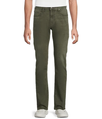 Cremieux Premium Denim Straight Fit Olive Stretch Jeans