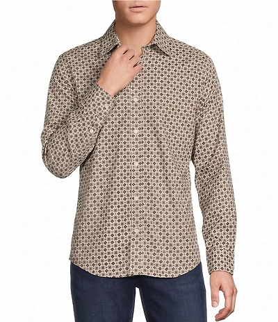 Cremieux Premium Geo Print Long Sleeve Woven Shirt