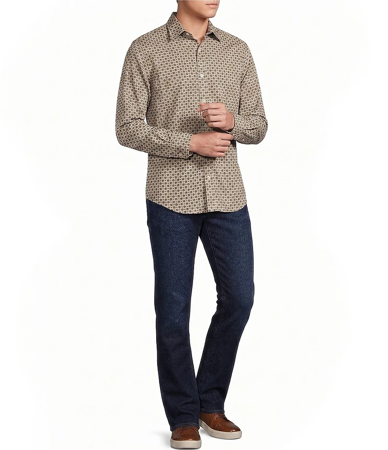 Cremieux Premium Geo Print Long Sleeve Woven Shirt