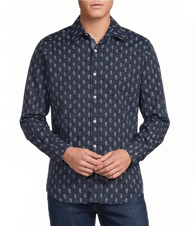 Cremieux Premium Denim Paisley Long Sleeve Woven Shirt
