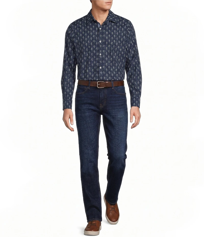 Cremieux Premium Denim Paisley Long Sleeve Woven Shirt