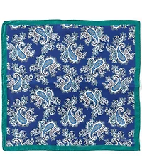 Cremieux Preston Bordered Pines Woven Silk Pocket Square