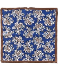 Cremieux Preston Bordered Pines Woven Silk Pocket Square