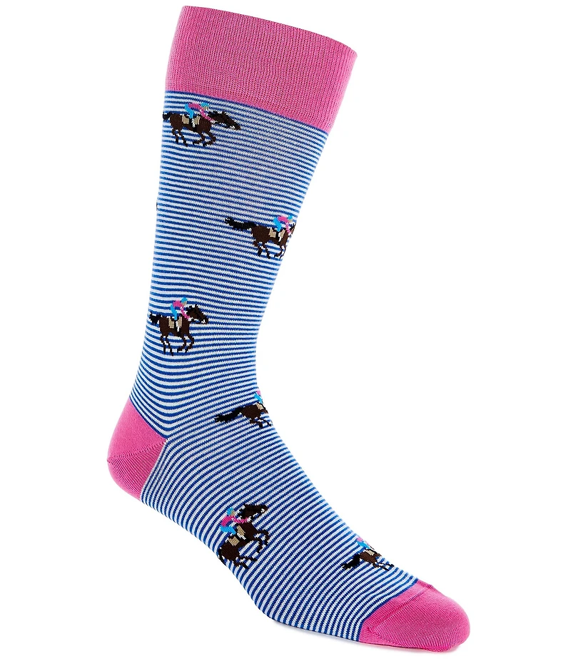 Cremieux Race Horse Stripe Crew Socks