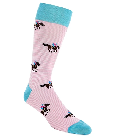 Cremieux Race Horse Stripe Crew Socks