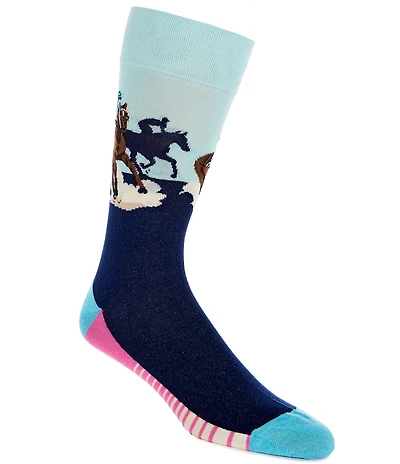 Cremieux Racing Horses Crew Socks
