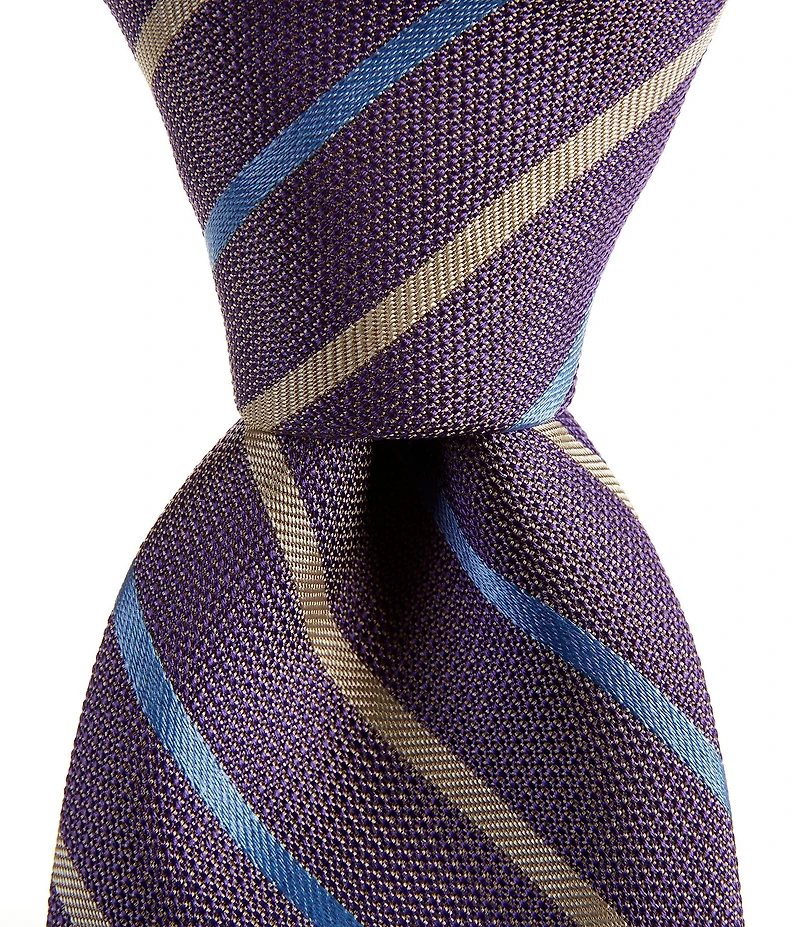 Cremieux Rods Alternate-Stripe 3 1/4#double; Silk Tie