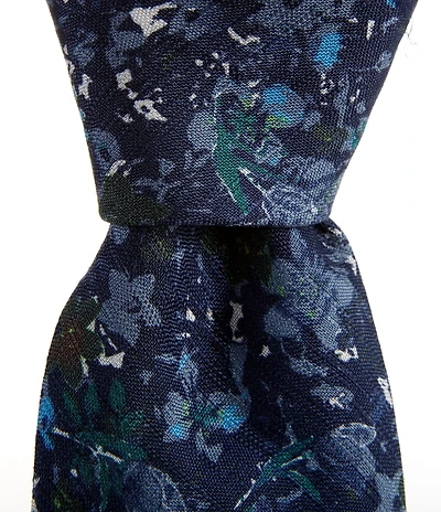 Cremieux Roy Watercolor Floral Print 3#double; Silk-Blend Tie