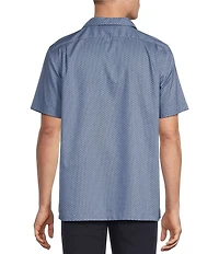 Cremieux Signature Label Geometric Floral Print Short Sleeve Woven Camp Shirt