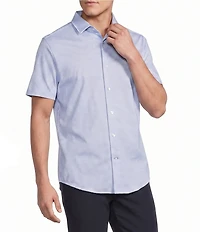 Cremieux Signature Label Geometric Tile Print Short Sleeve Coat Front Shirt