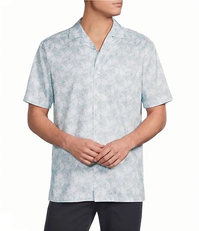 Cremieux Signature Label Paisley Print Short Sleeve Woven Camp Shirt