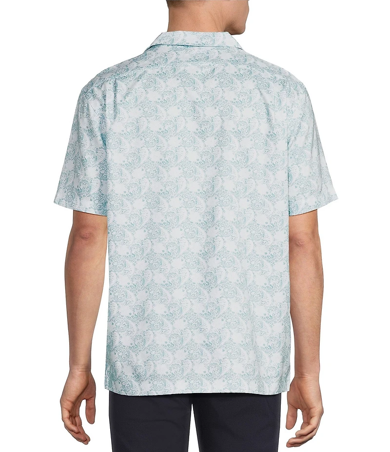 Cremieux Signature Label Paisley Print Short Sleeve Woven Camp Shirt