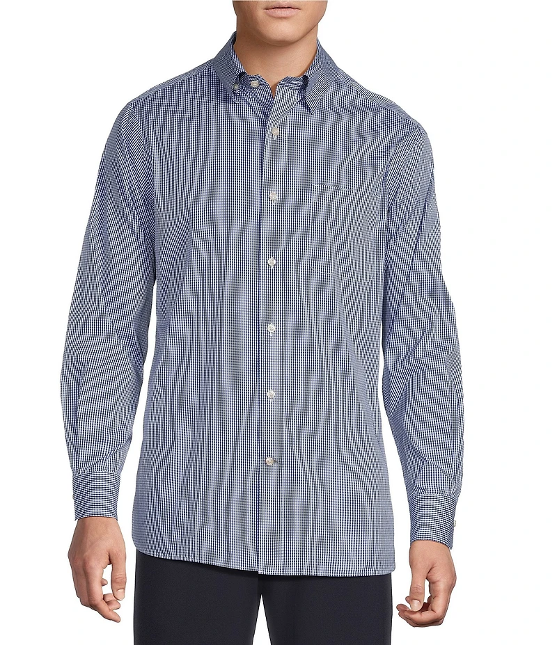 Cremieux Signature Label The ETA Long Sleeve Hidden Button Down Collar Gingham Woven Shirt