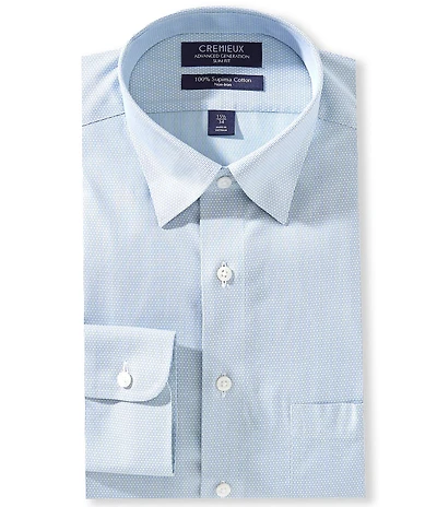 Cremieux Slim Fit Spread Collar Vertical Dash Pattern Dobby Dress Shirt