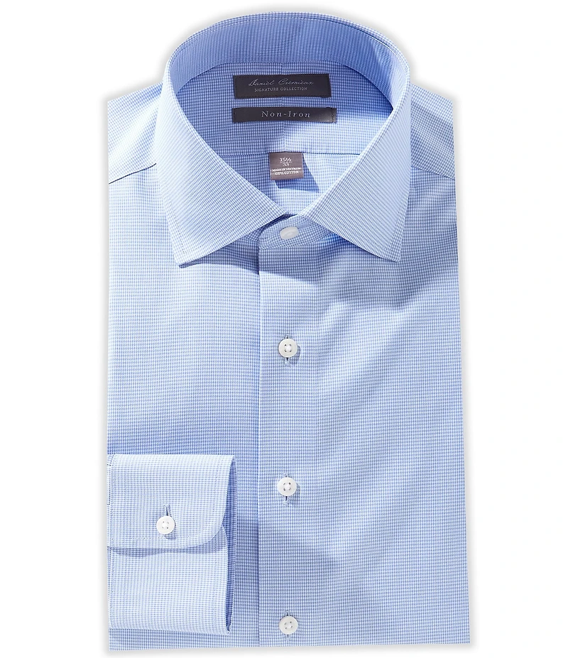 Cremieux Slim Fit Spread Collar Windowpane Glen Plaid Dress Shirt