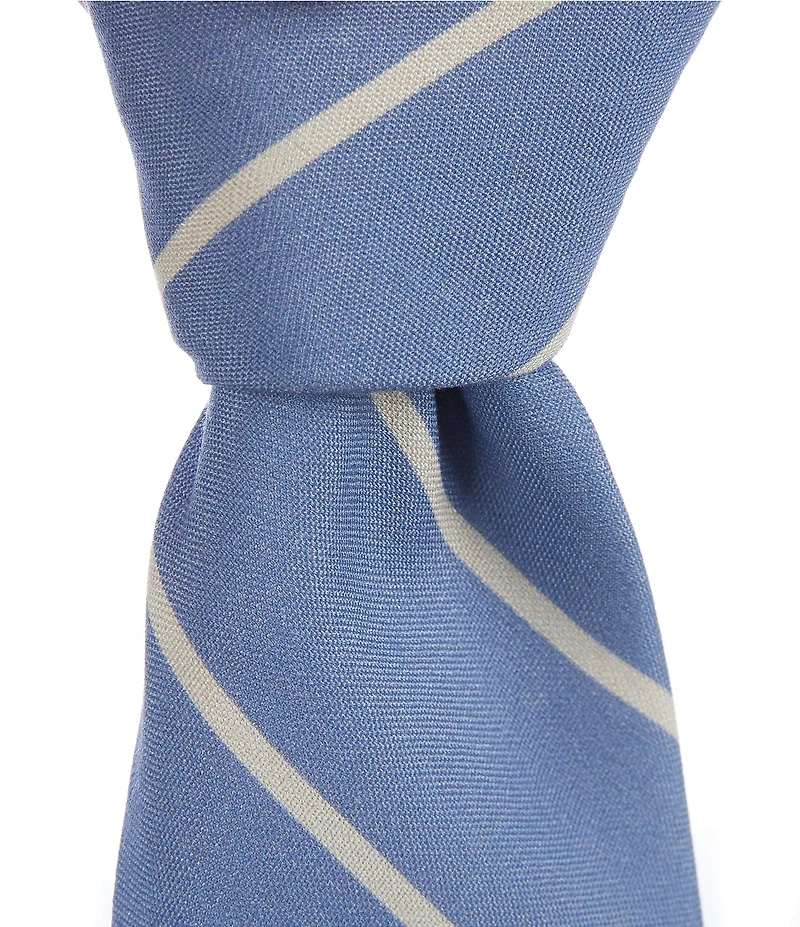 Cremieux Smolt Prep Stripe 3 1/4#double; Silk Tie