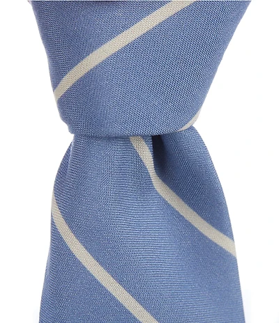 Cremieux Smolt Prep Stripe 3 1/4#double; Silk Tie
