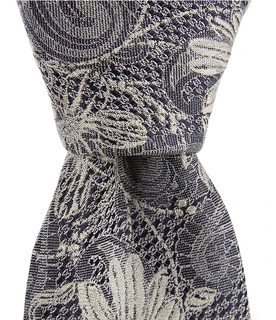 Cremieux Snider Drawn Flowers 3 1/4#double; Silk Tie