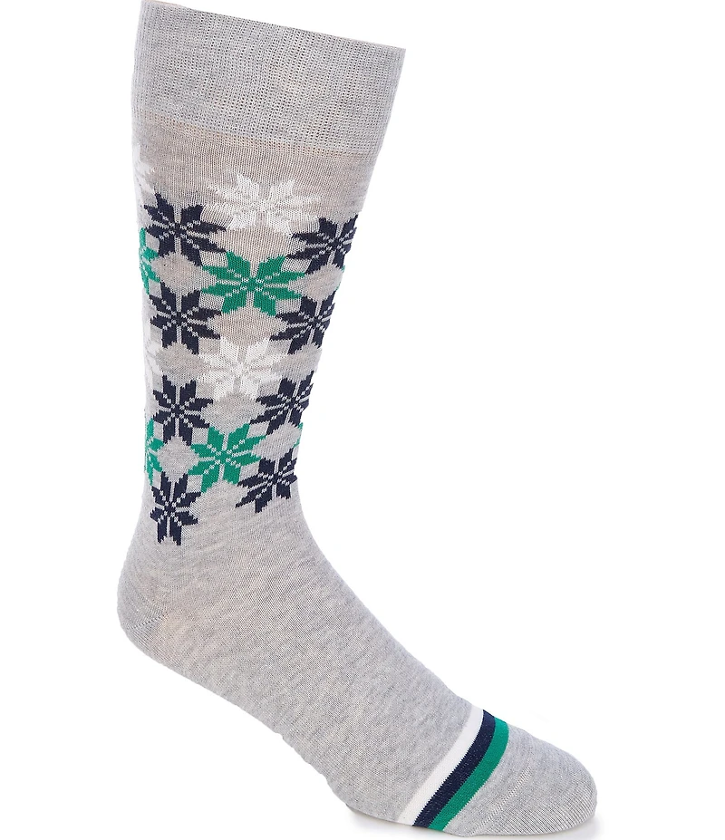 Cremieux Snowflake Print Crew Dress Socks
