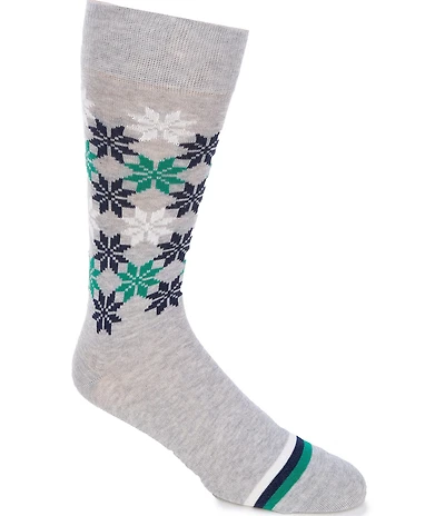 Cremieux Snowflake Print Crew Dress Socks