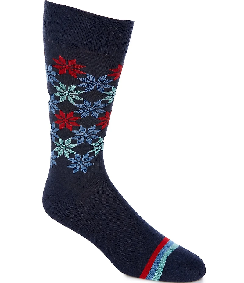 Cremieux Snowflake Print Crew Dress Socks