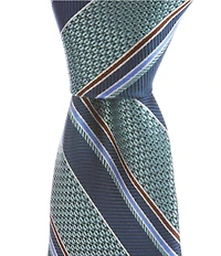 Cremieux State Striped 3 3/8#double; Silk Tie