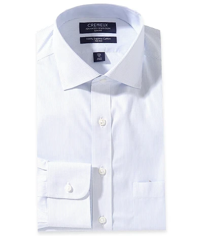 Cremieux Sullivan Slim Fit Spread Collar Striped Twill Dress Shirt