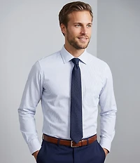 Cremieux Sullivan Slim Fit Spread Collar Striped Twill Dress Shirt
