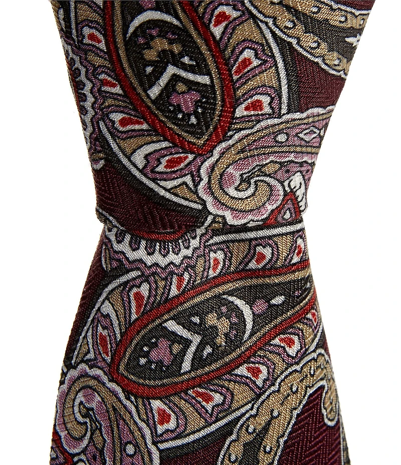 Cremieux Summer Paisley 3 3/8#double; Silk Blend Tie