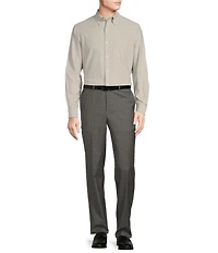 Cremieux Modern Fit Flat Front Sharkskin Pattern Dress Pants