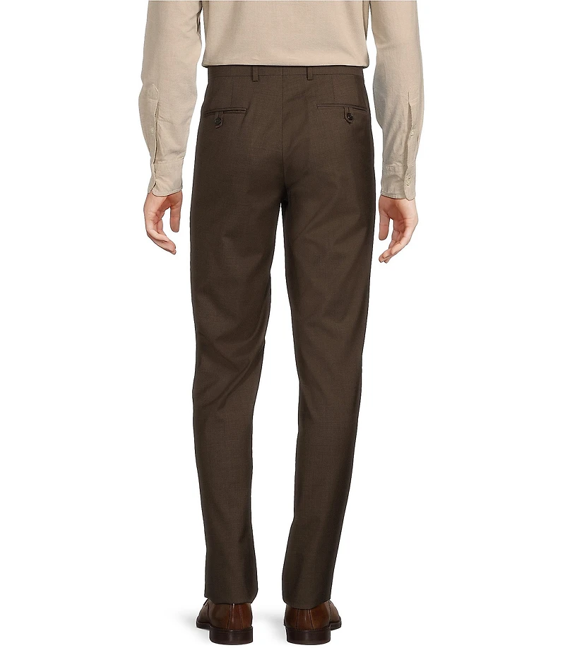 Cremieux Modern Fit Flat Front Sharkskin Pattern Dress Pants