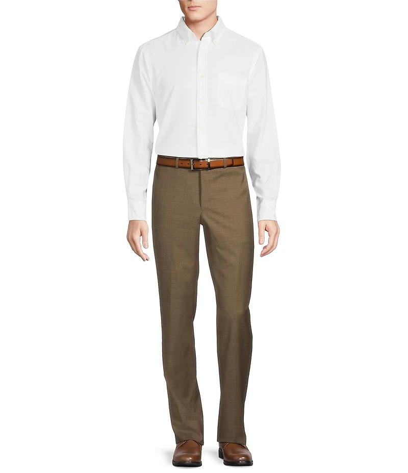 Cremieux Modern Fit Flat Front Sharkskin Pattern Dress Pants