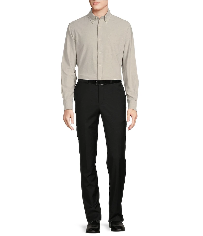 Cremieux Modern Fit Flat Front Sharkskin Pattern Dress Pants