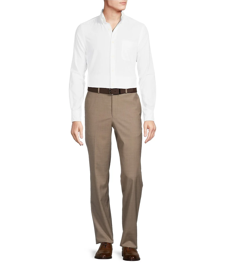 Cremieux Modern Fit Flat Front Sharkskin Pattern Dress Pants