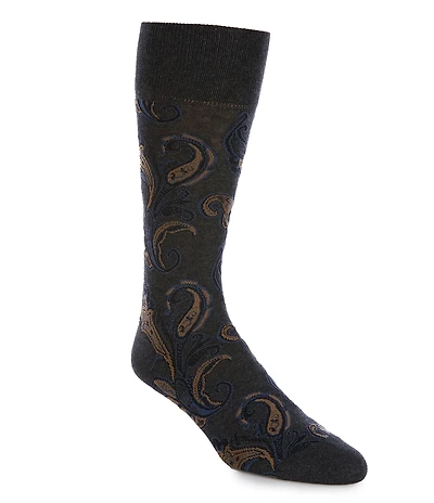 Cremieux Tonal/Paisley Patterned Crew Dress Socks