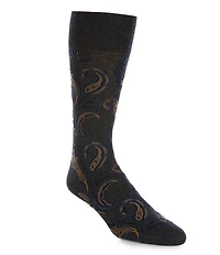 Cremieux Tonal/Paisley Patterned Crew Dress Socks
