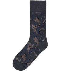Cremieux Tonal/Paisley Patterned Crew Dress Socks