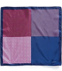 Cremieux Walter Neat Pattern Four Square Woven Silk Pocket Square