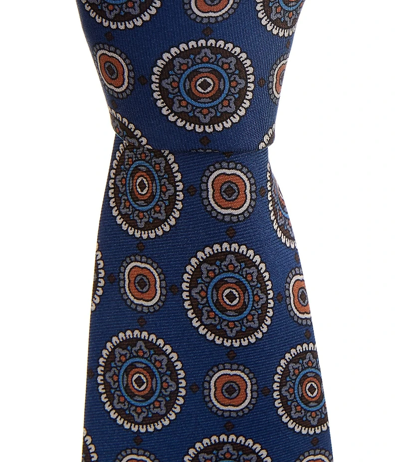 Cremieux Watts Medallion 3 3/8#double; Woven Silk Tie