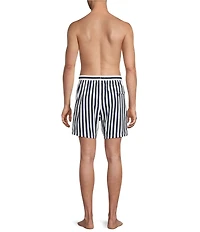Cremieux Wide Stripe Print 6#double; Inseam Swim Trunks